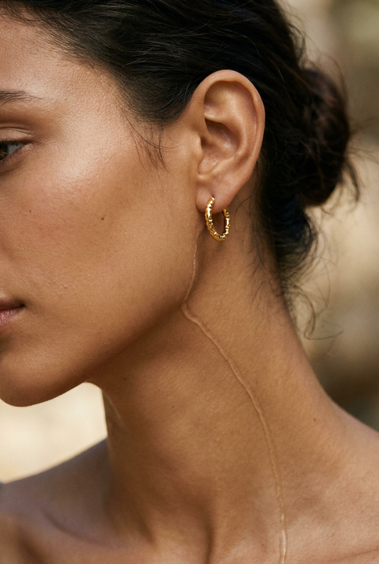 Textured Mini Hoops