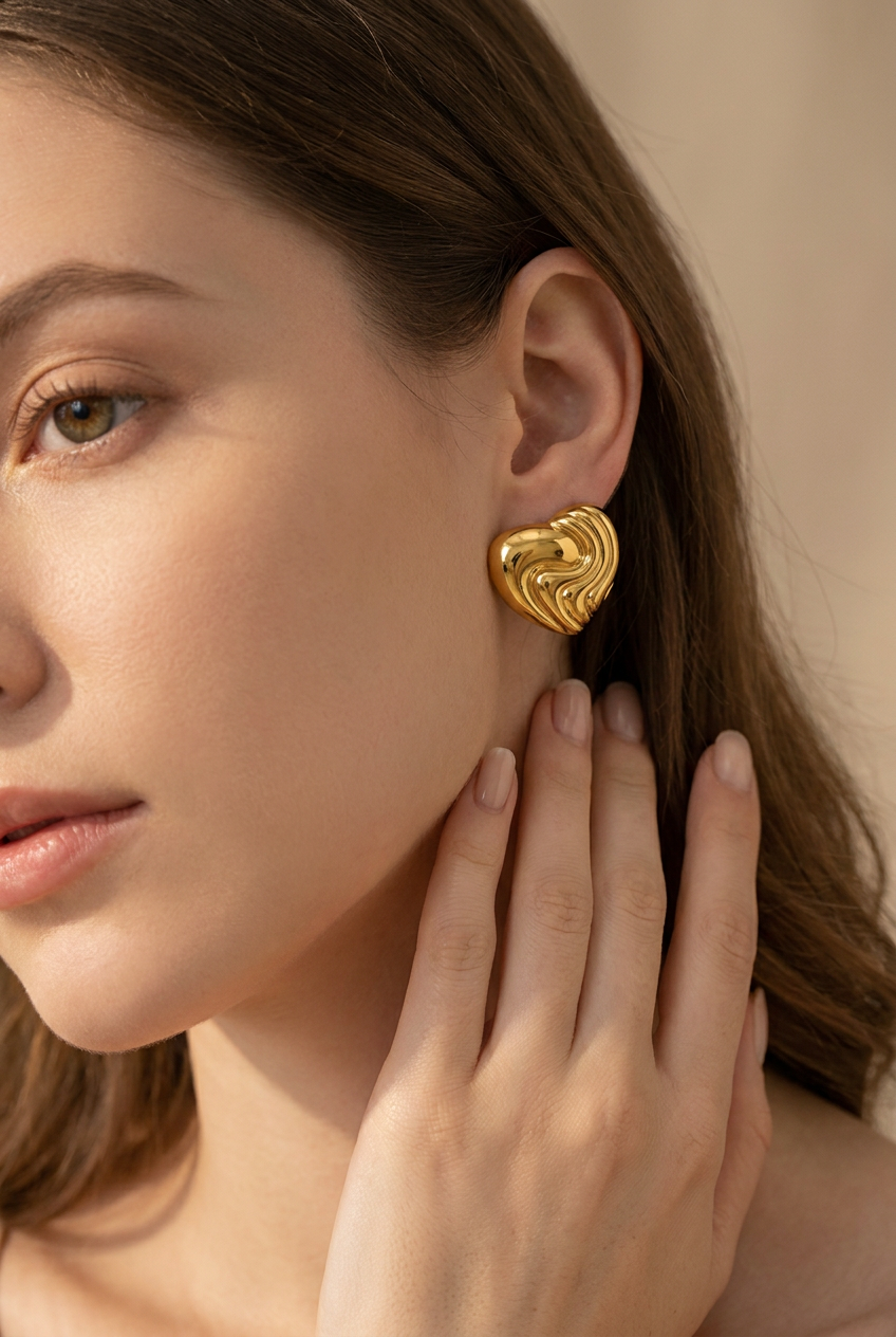 Swirl Heart Studs