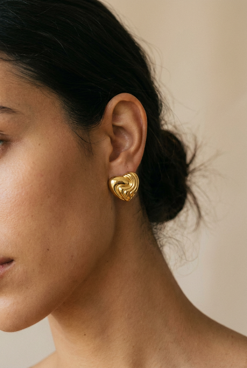 Swirl Heart Studs