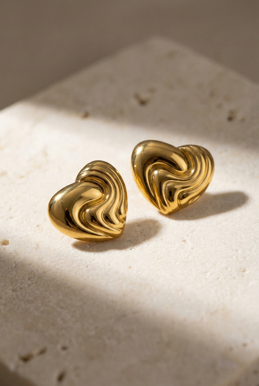 Swirl Heart Studs